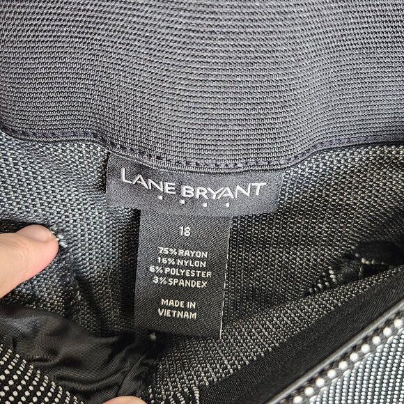 Lane Bryant Womens Dress Pants Size 18 Black White Dots Minimalist Neutral Work - Picture 3 of 10